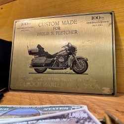 HARLEY DAVIDSON ELECTRA GLIDE - Plaque vintage en laiton