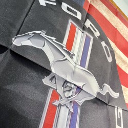Ford Mustang Logo - Drapeau USA Vintage