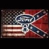 V8 Ford Logo - Drapeau USA Vintage