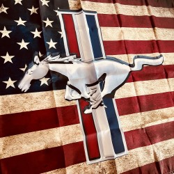 Mustang Logo - Drapeau USA Vintage