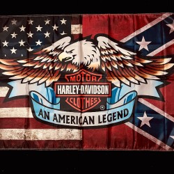 Drapeau USA vintage Harley Davidson