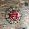 HORLOGE ROUTE 66 METAL SIGN