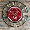 HORLOGE ROUTE 66 METAL SIGN