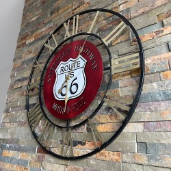 HORLOGE ROUTE 66 METAL SIGN