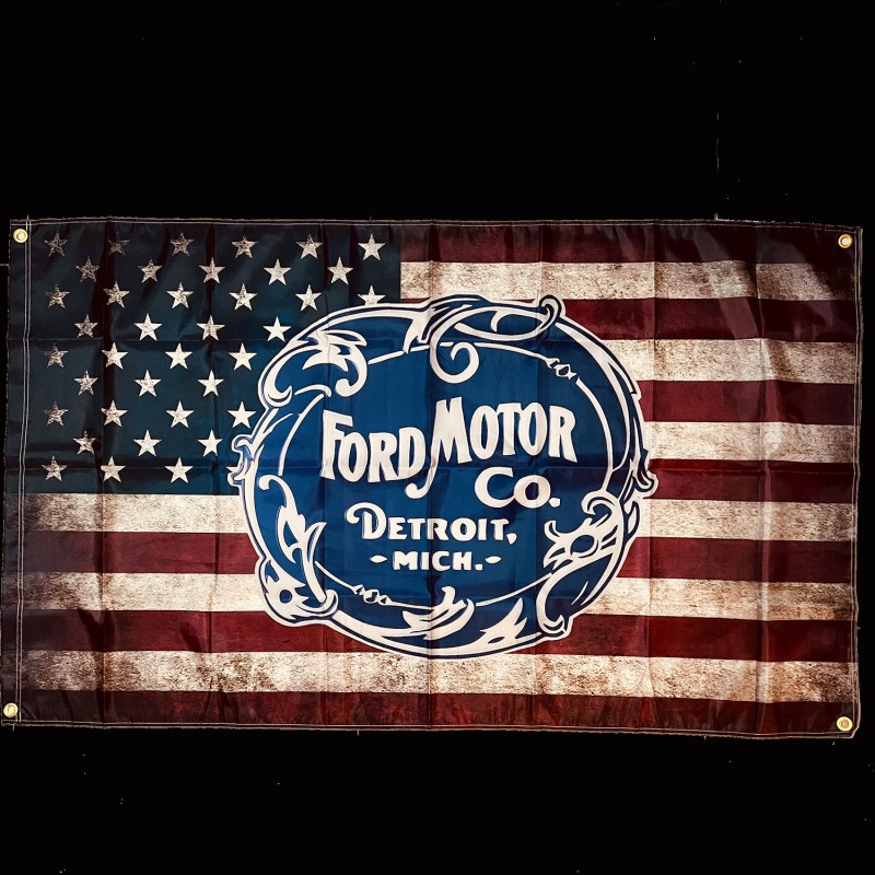 Vintage Ford Logo - Drapeau USA Vintage