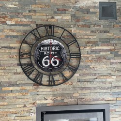 HORLOGE ROUTE 66 METAL SIGN