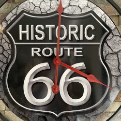 HORLOGE ROUTE 66 METAL SIGN