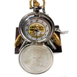 FRANKLIN MINT - GENERAL ROBERT LEE POCKET WATCH & CANONS SUPPORT