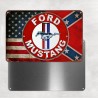 PLAQUE DECORATIVE VINTAGE METAL - FORD MUSTANG