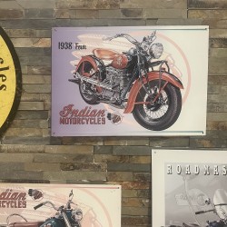 Indian Motorcycle - Vintage original licenced metal signs