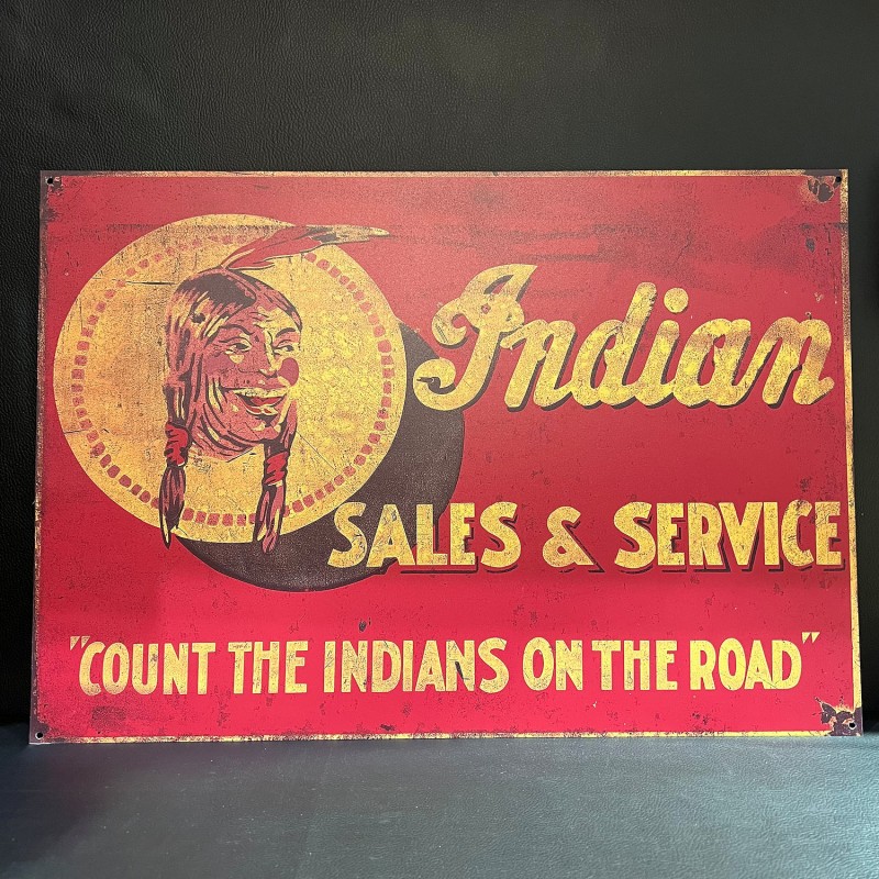 USA INDIAN MOTORCYCLE METAL SIGNS