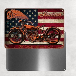 INDIAN MOTORCYCLE SKULL DECORATIVE METAL SIGN