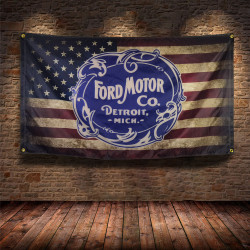 Vintage Ford Logo - Drapeau USA Vintage