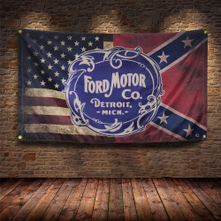 Vintage Ford Logo - Drapeau USA Vintage