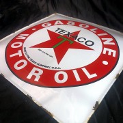TEXACO - PLAQUE EMAILLEE CARREE - VINTAGE