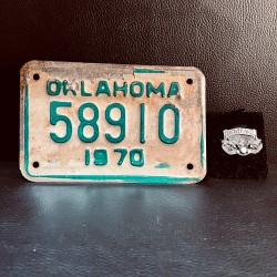 Vintage US Moto License plate - OKLAHOMA 1970