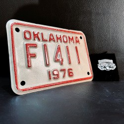 Vintage US Moto License plate - 1976 Oklahoma
