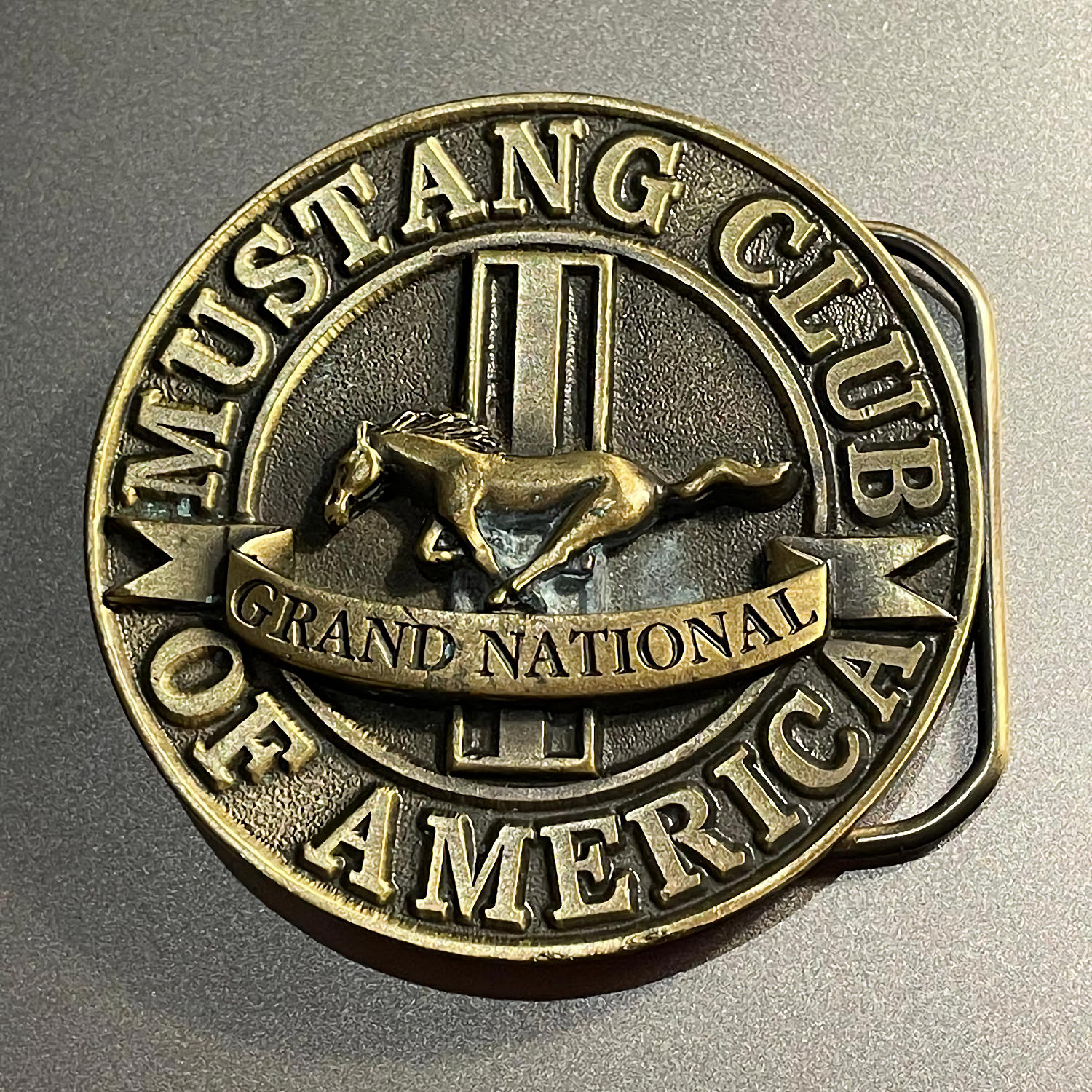 Boucle Ceinture Laiton Ford Mustang Club of America Brass Belt Buckle