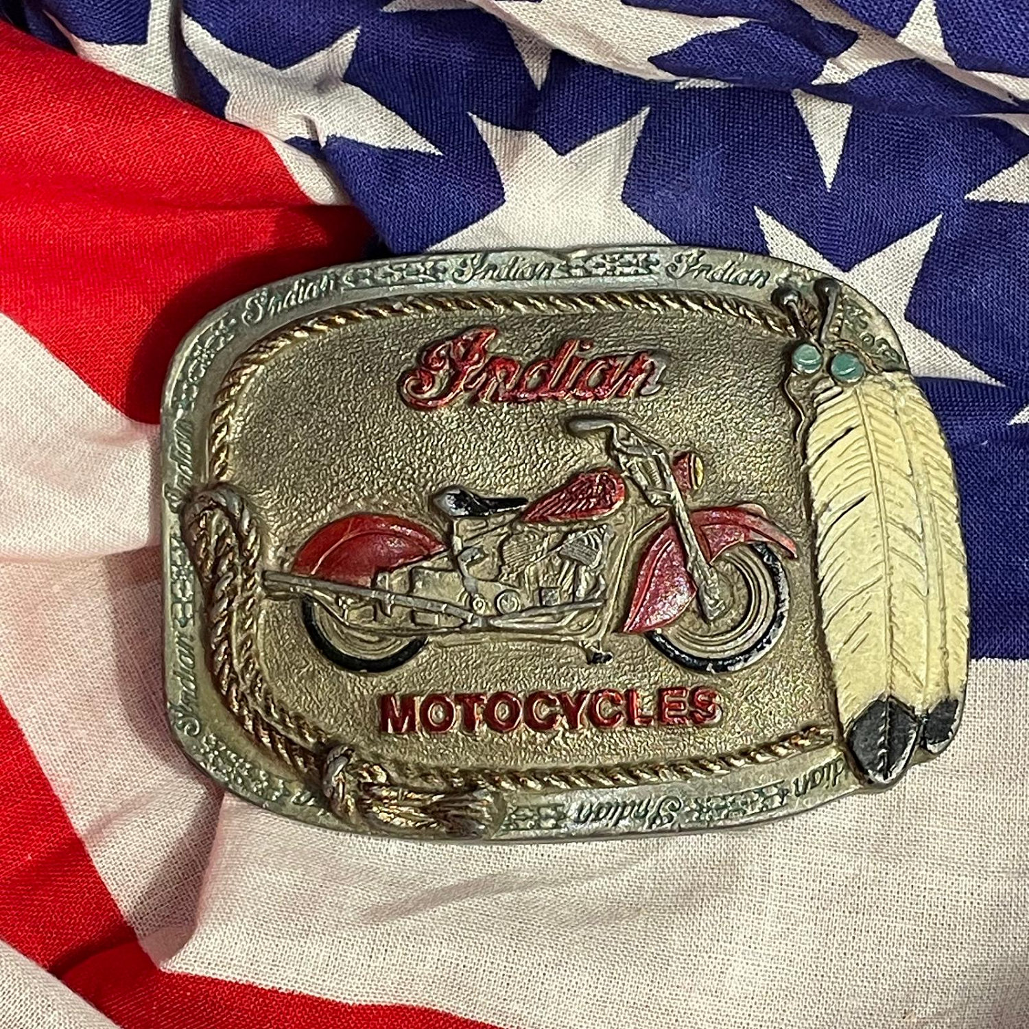 Boucle de Ceinture Indian Motorcycle émaillée de 1991