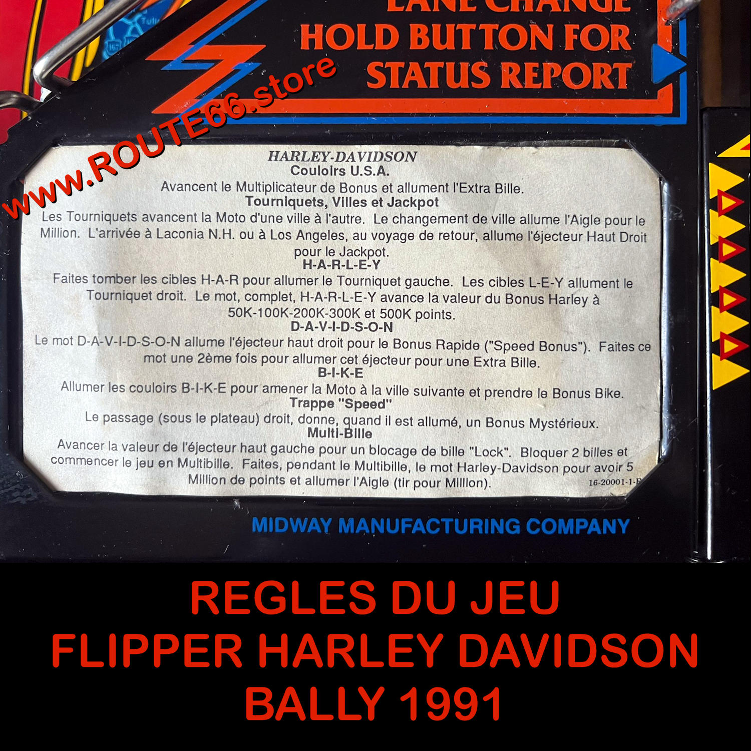 Flipper 1991 Bally Harley Davidson Pinball