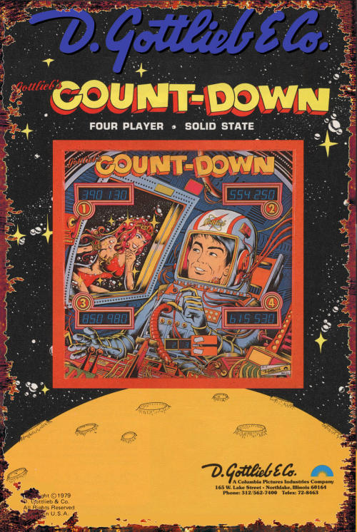 Flipper vintage Gottlieb Count-Down Pinball