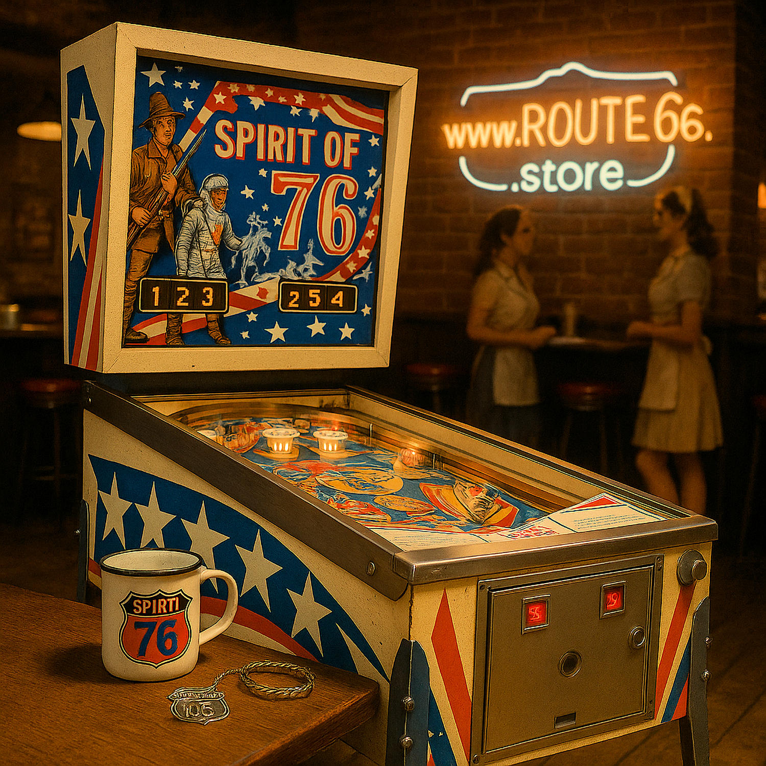 Flipper vintage de collection Gottlieb Spirit of '76 Pinball