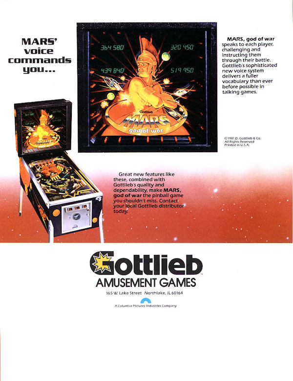 FLYER FLipper God Of Mars Pinball