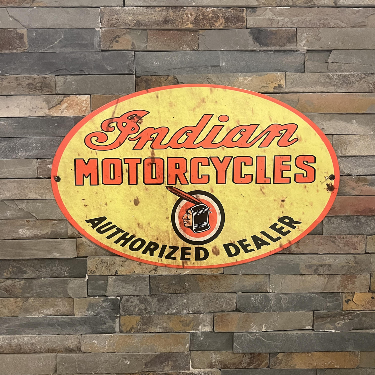 Plaque Made in USA Indian Motorcycle Authorized Dealer