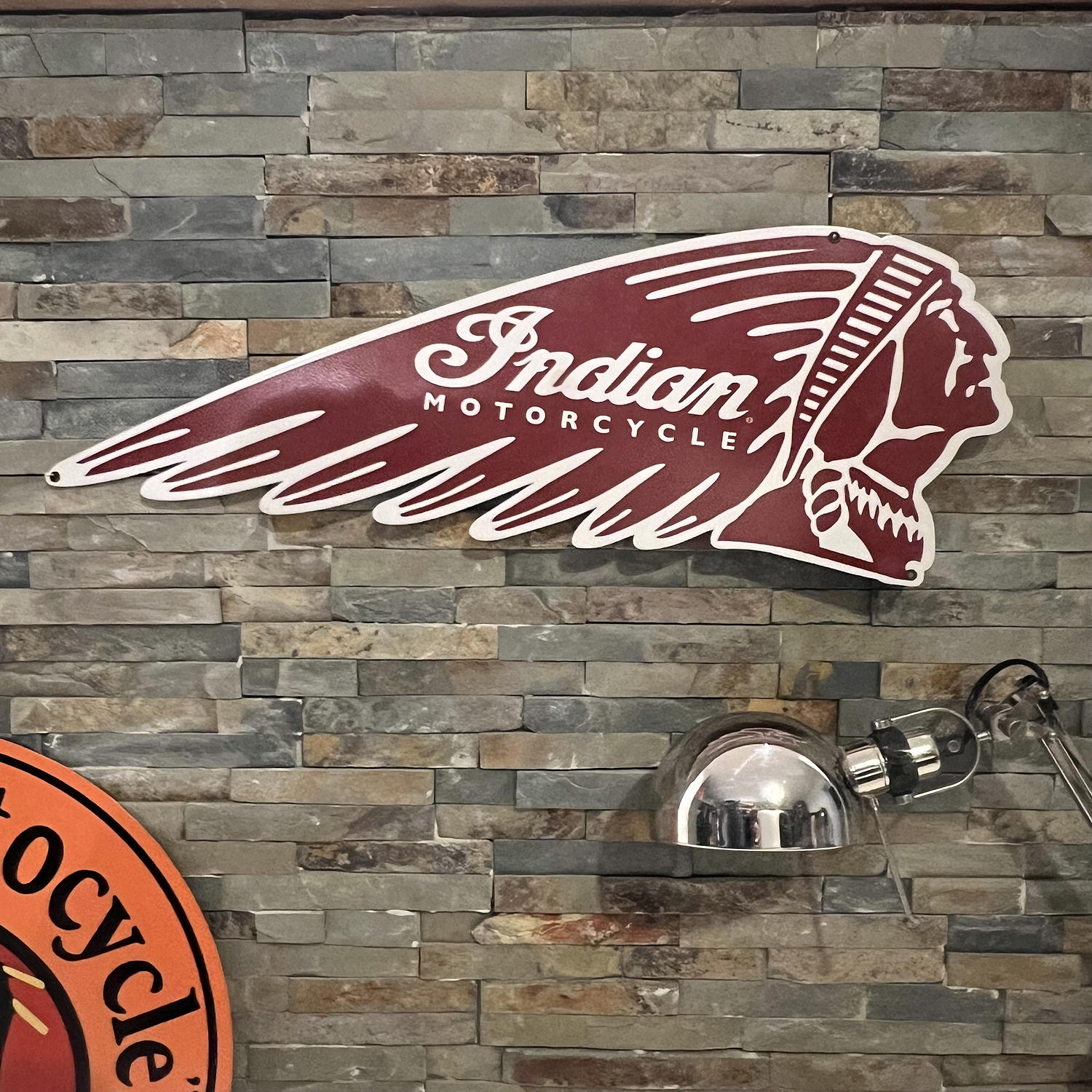 Plaque métal indian motorcycle Tête Inndien