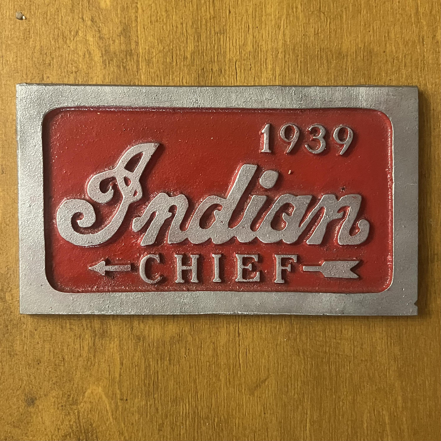 Plaque en relief Made in USA Indian Chief 1939